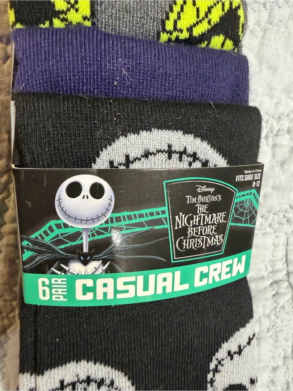 The Nightmare Before Christmas Jack Skellington Casual Crew Socks - Black